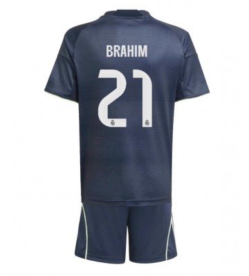 Real Madrid Brahim Diaz #21 Borta Kläder Barn 2025-26 Kortärmad (+ Korta byxor)